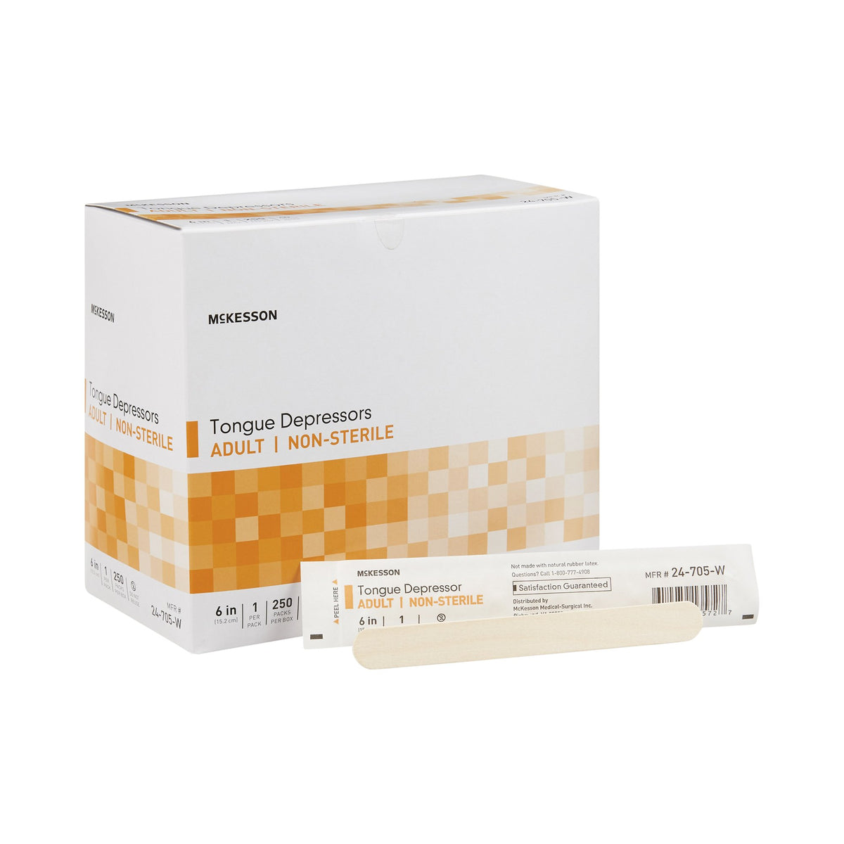 McKesson Junior Tongue Depressor, 5.5 Inch, Non-Sterile Junior 5.5" Box of 500