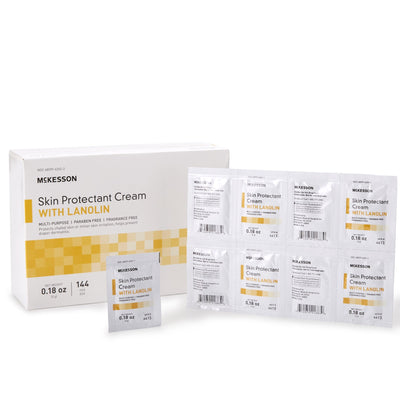 Mckesson Skin Protectant Cream with Lanolin, Unscented Individual Packet 5 g. Box of 144