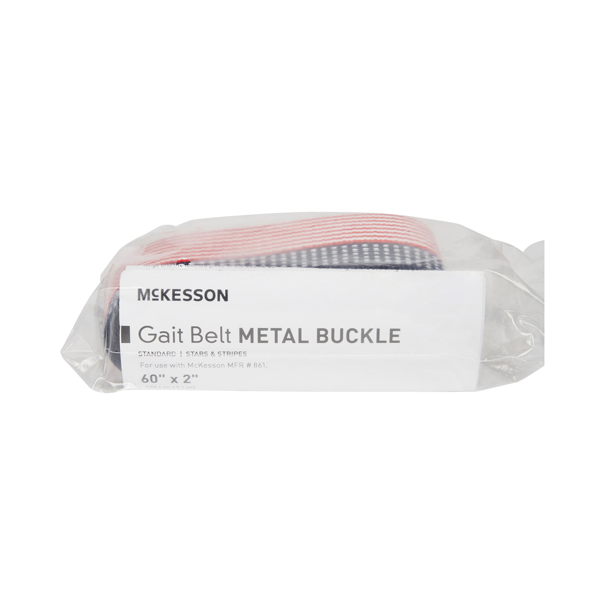 McKesson Stars and Stripes Gait Belt Metal Buckle 60" 1 Each