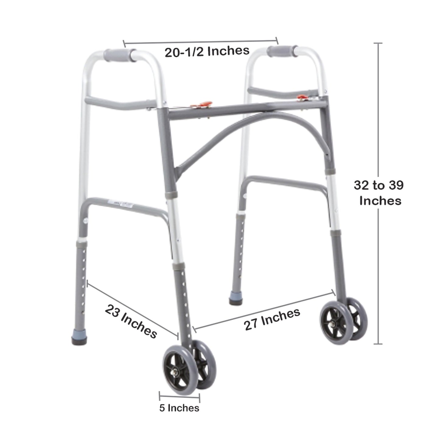 McKesson Steel Bariatric Folding Walker Silver 32.5" - 39" 1 Each