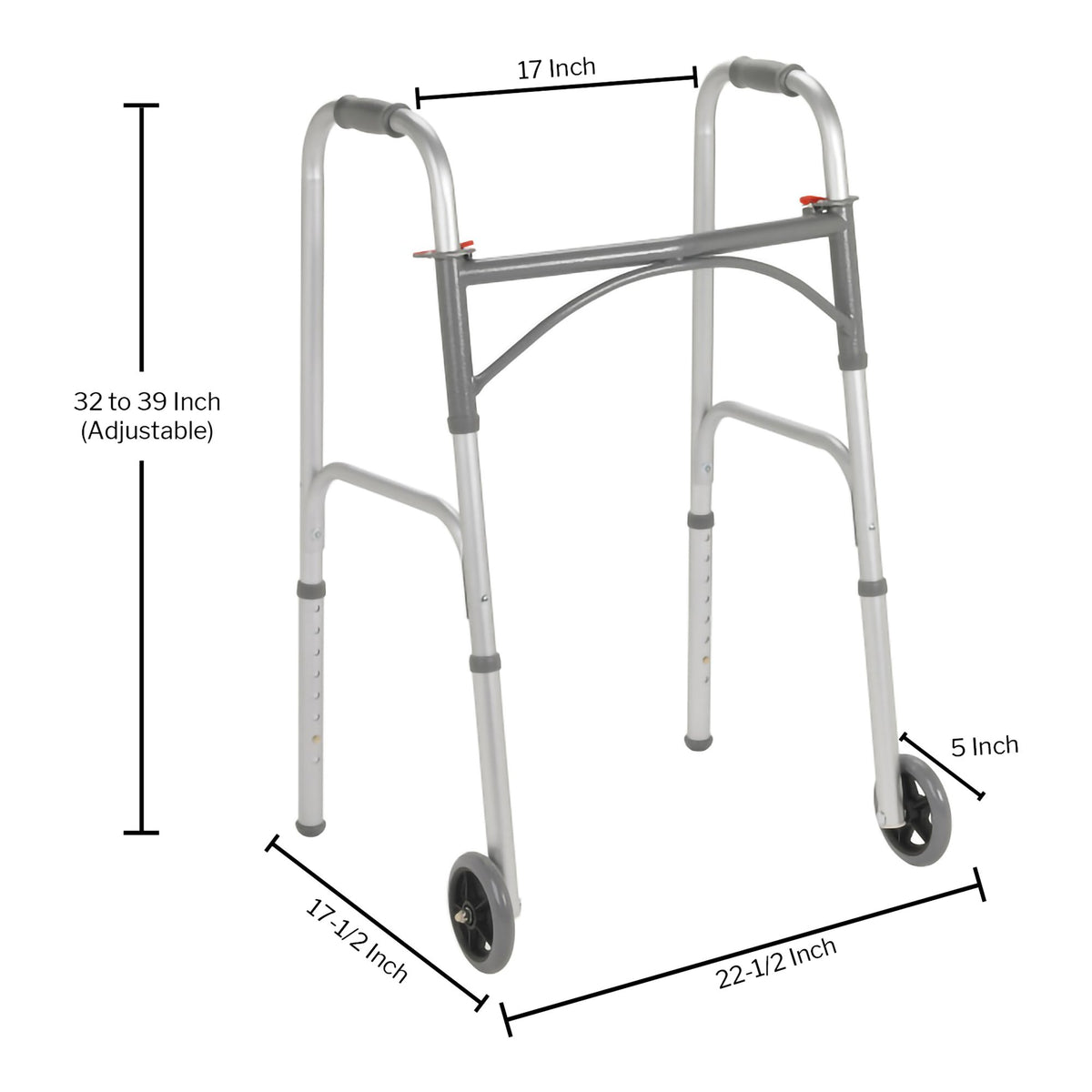 McKesson Steel Walker Silver 32" - 39" 1 Each