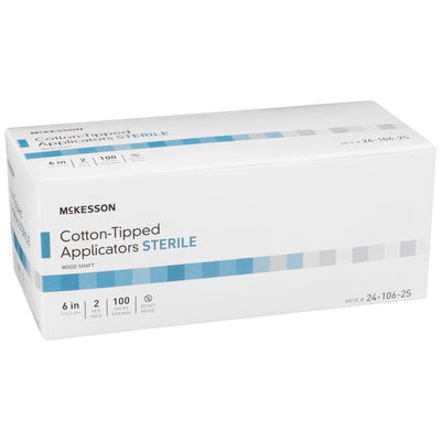 McKesson Swabstick Cotton Tip Wood Shaft 6 Inch Box of 100