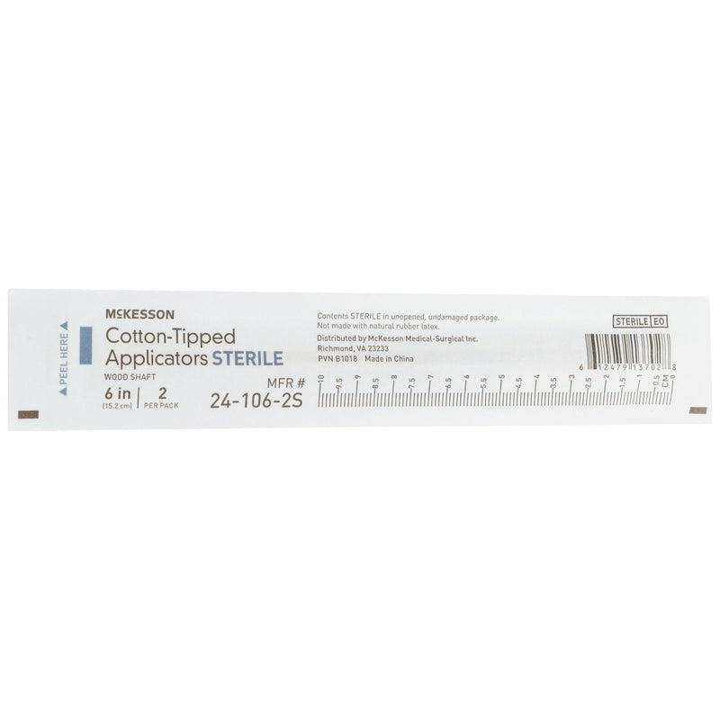 McKesson Swabstick Cotton Tip Wood Shaft 6 Inch Box of 100