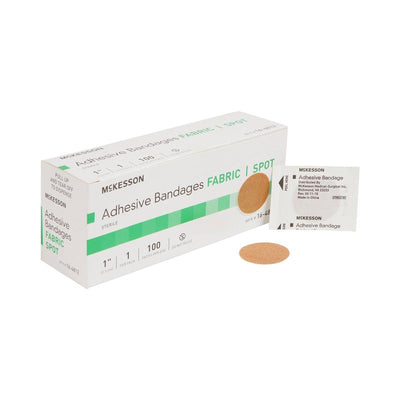McKesson Tan Adhesive Spot Bandage Tan 1" Box of 100