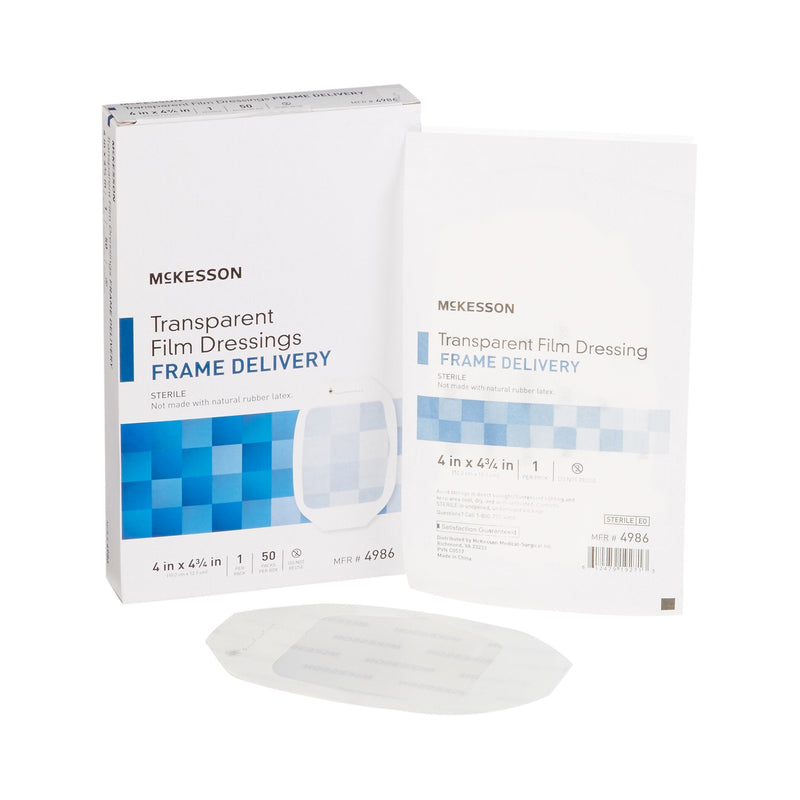 McKesson Transparent Film Dressing 2.37 x 2.75 inch Box of 100