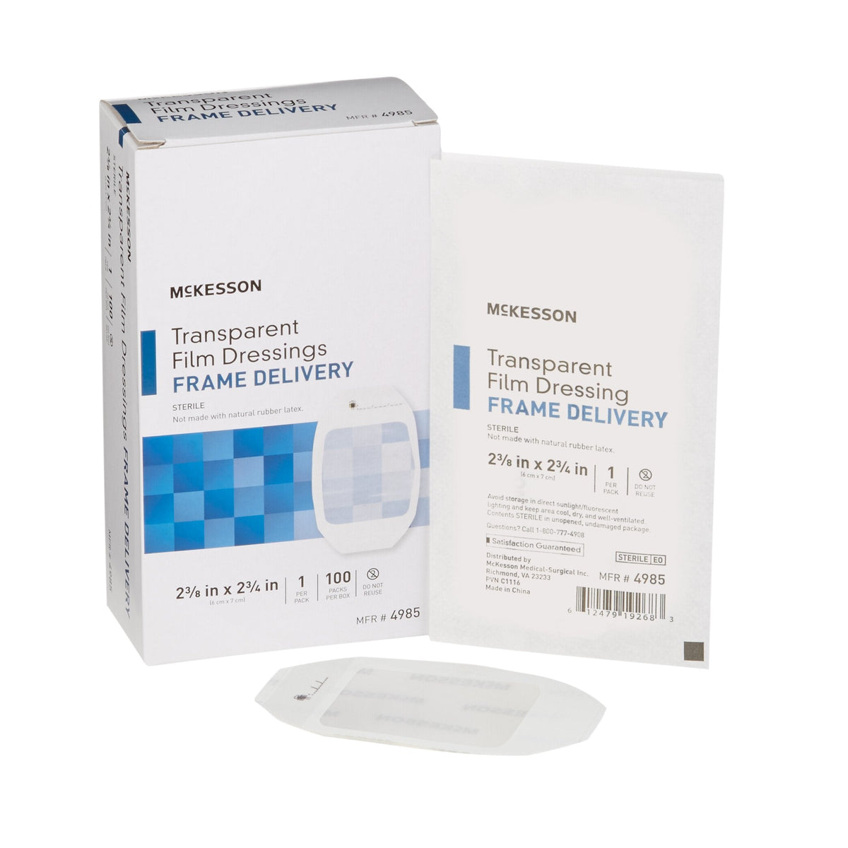 McKesson Transparent Film Dressing 2.37 x 2.75 inch Box of 100
