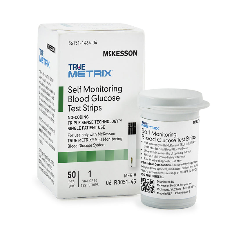 McKesson TRUE METRIX Self Monitoring Blood Glucose Test Strips Case of 1200
