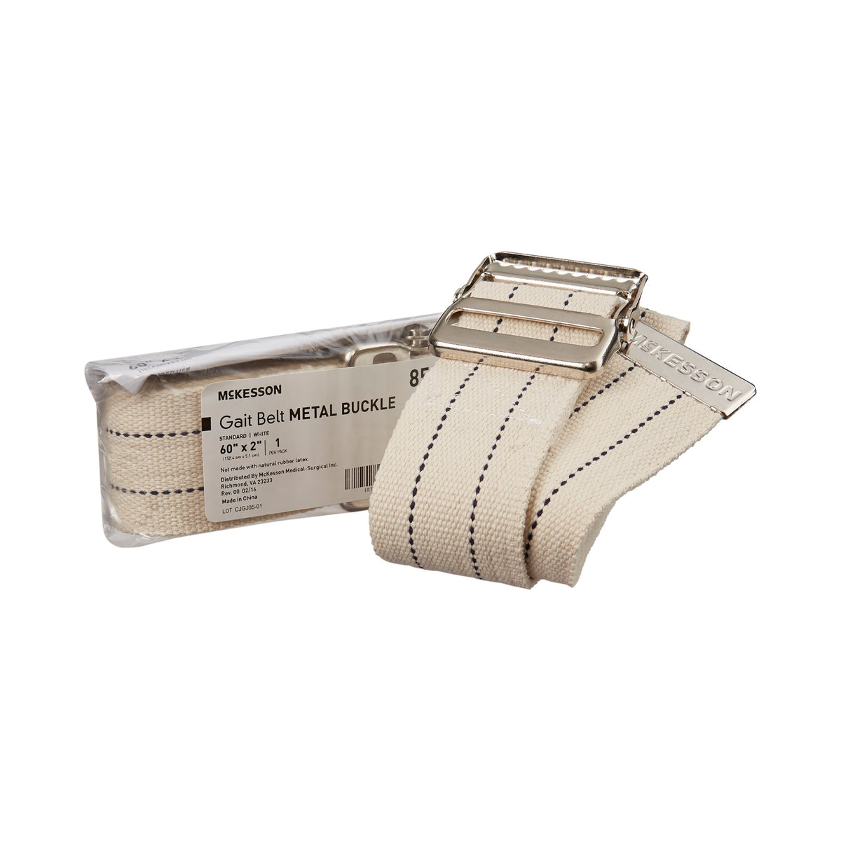 McKesson White Gait Belt Metal Buckle 1 Each
