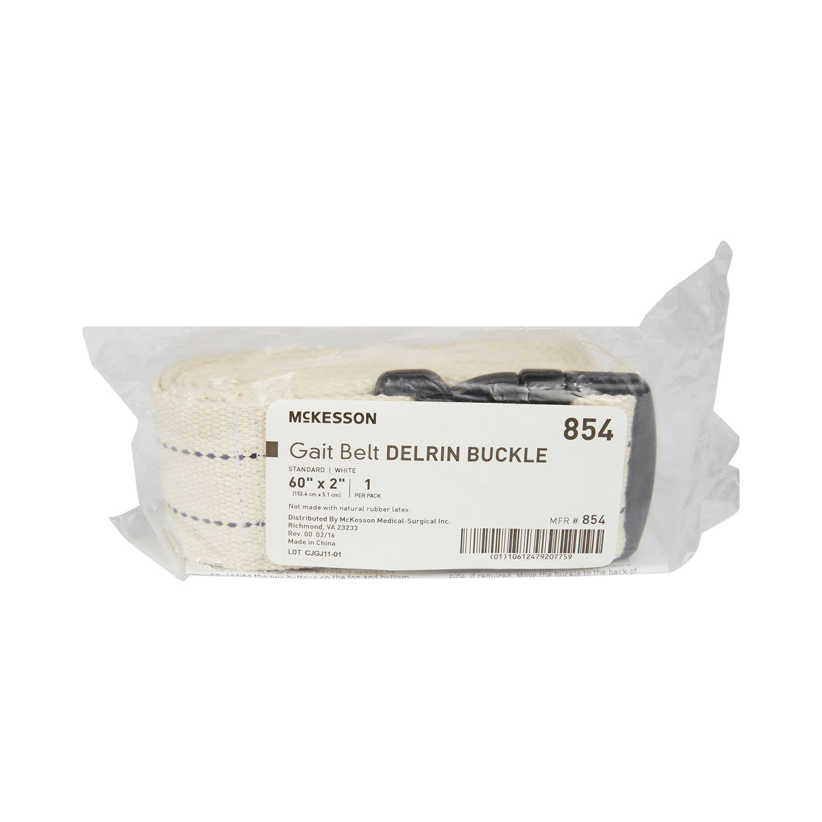 McKesson White Gait Belt Metal Buckle 1 Each