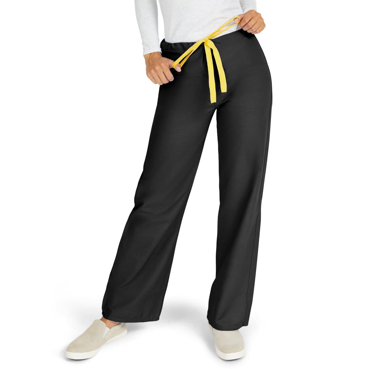 Medline AngelStat Unisex Reversible Scrub Pants with Drawstring Waist Black XS