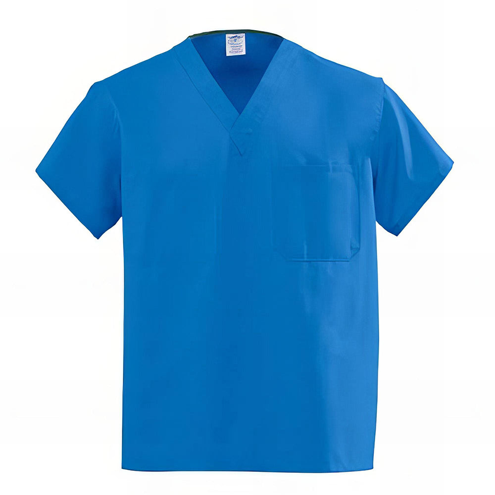 Medline AngelStat Unisex Reversible V Neck Scrub Tops with 1 Pockets Sapphire
