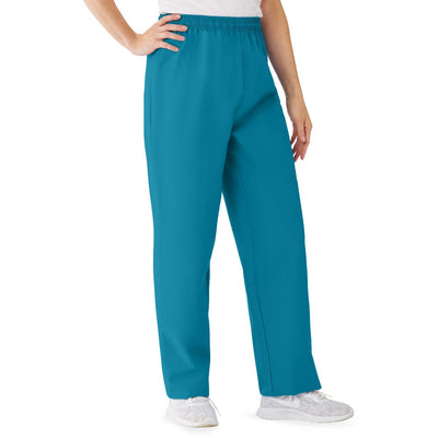 Medline AngelStat Women's Elastic Waist Scrub Pants with Drawstring Ceil Blue XS