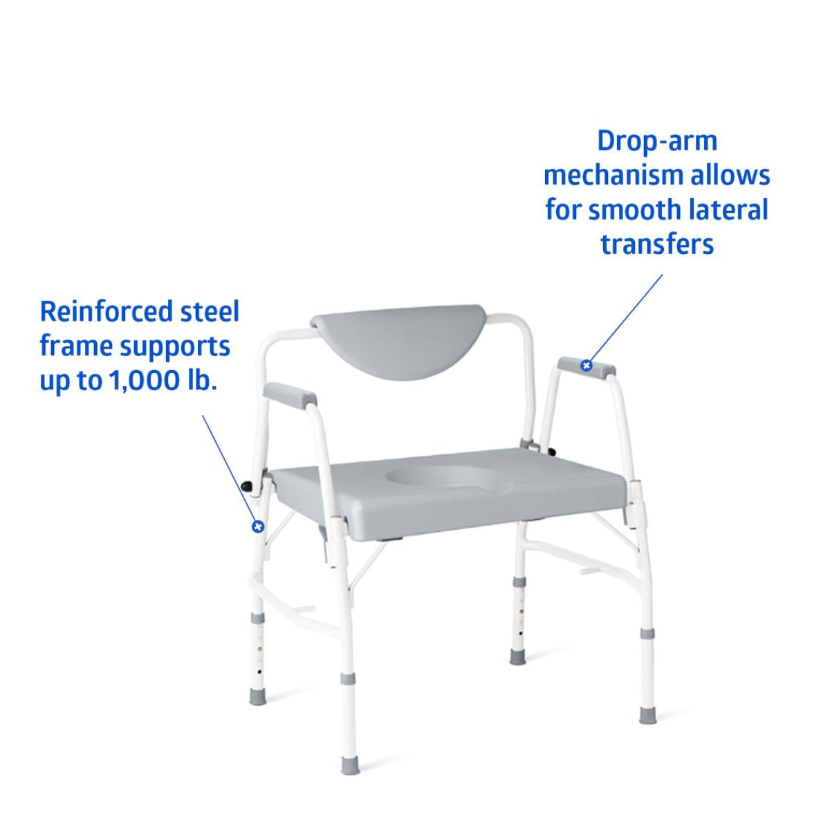Medline Bariatric Drop-Arm Commode
