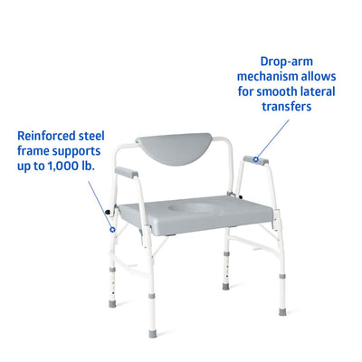 Medline Bariatric Drop-Arm Commode
