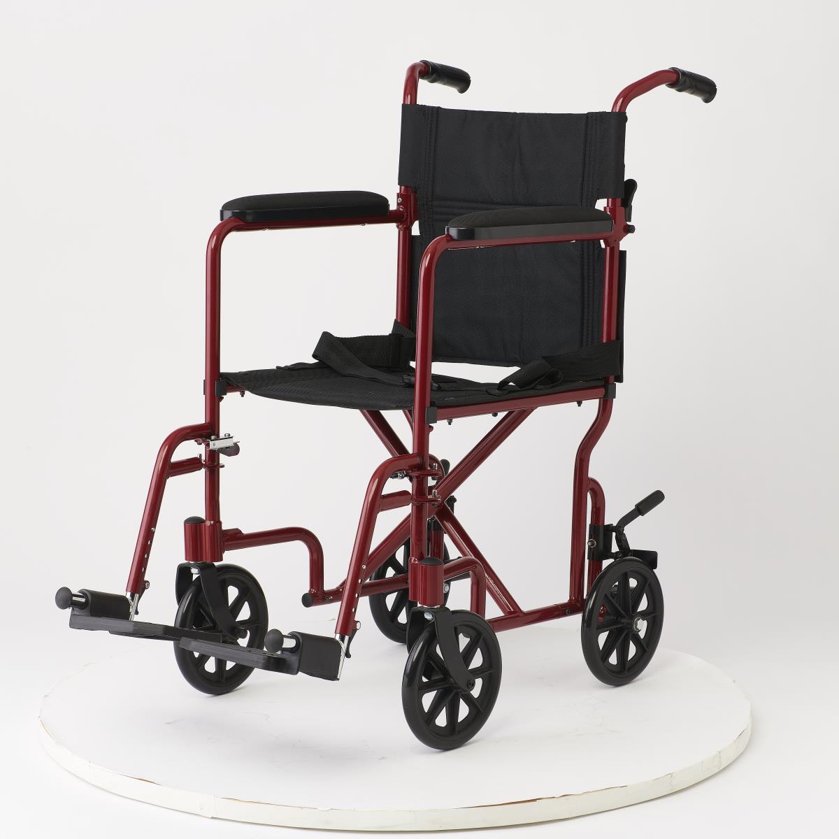 Medline Basic Aluminum Transport Chair with 8" Wheels Blue