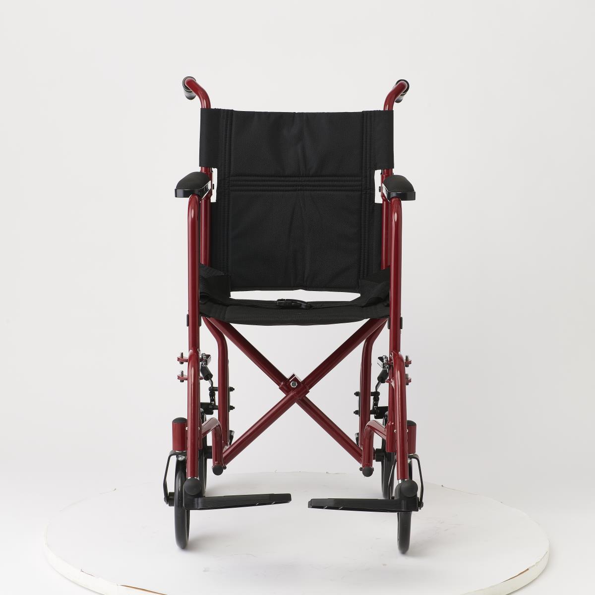 Medline Basic Aluminum Transport Chair with 8" Wheels Blue