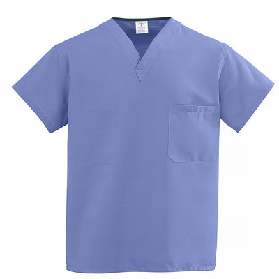 Medline ComfortEase Unisex Reversible Scrub Tops with 2 Pockets Black XS