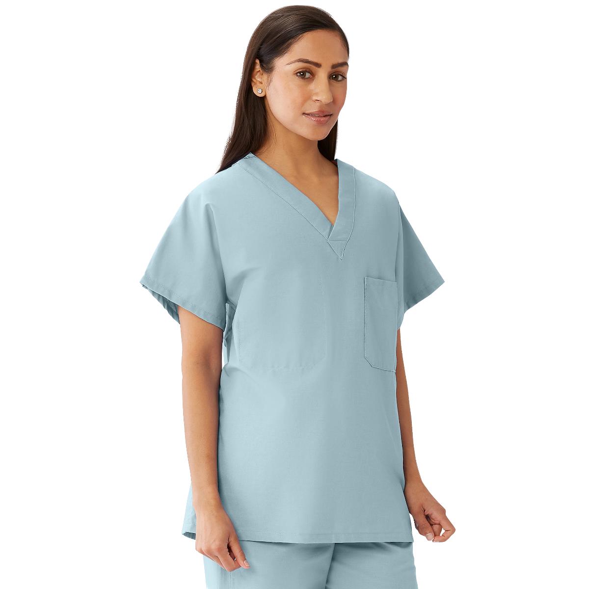 Medline CottonCare Unisex Scrub Tops Ceil Blue S
