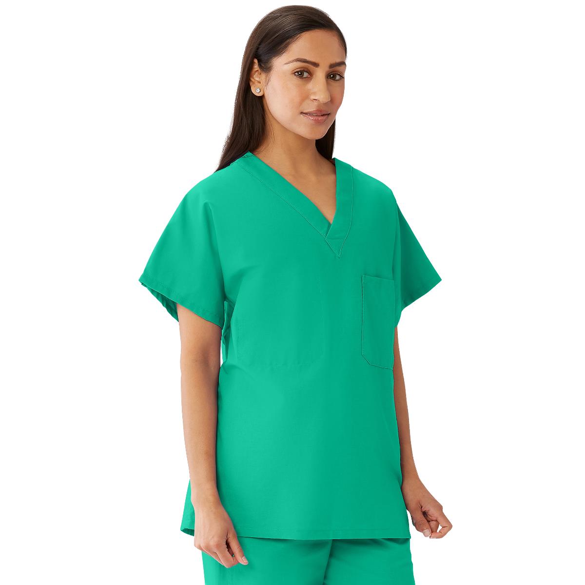 Medline CottonCare Unisex Scrub Tops Ceil Blue S