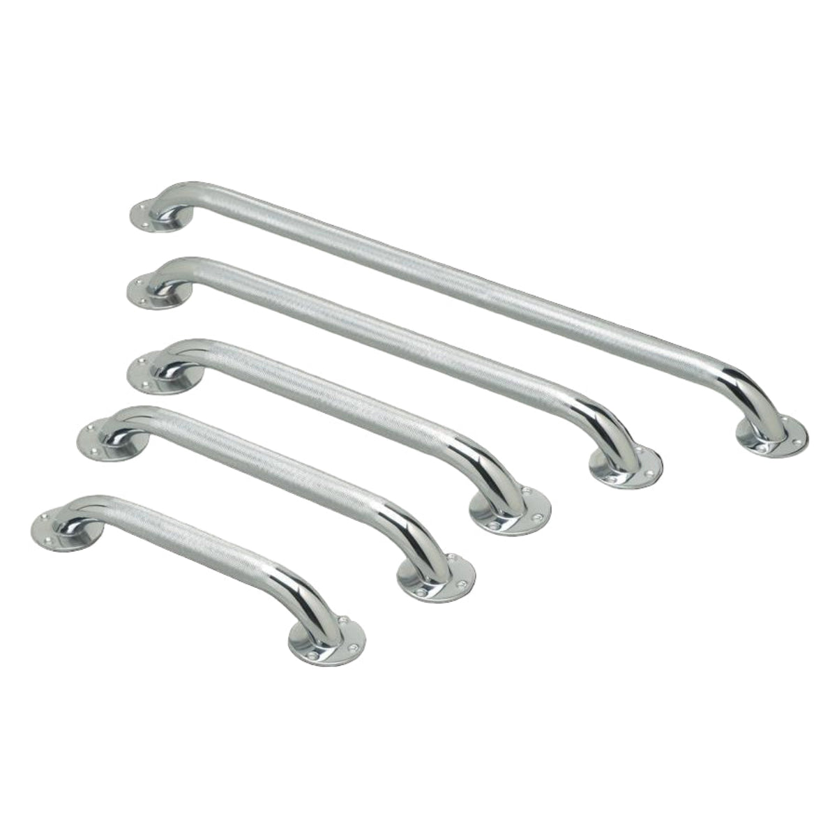 Medline Knurled Chrome Grab Bars 12" Each