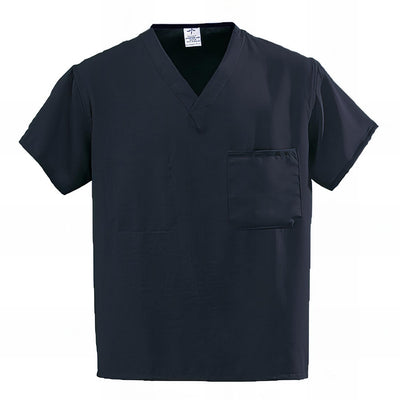 Medline PerforMAX Unisex Reversible V-Neck Scrub Tops with 2 Pockets Black XS