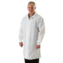 Medline ResiStat® Mens Static & Fluid-Resistant Barrier Lab Coat XS White