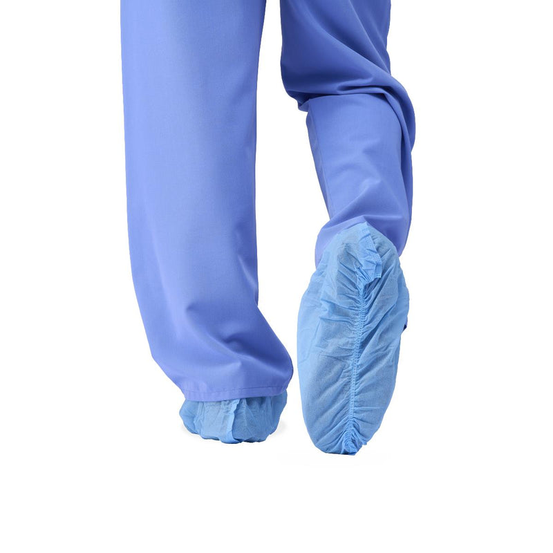 Medline Spunbond Polypropylene Smooth Bottom Shoe Covers Regular Box of 100