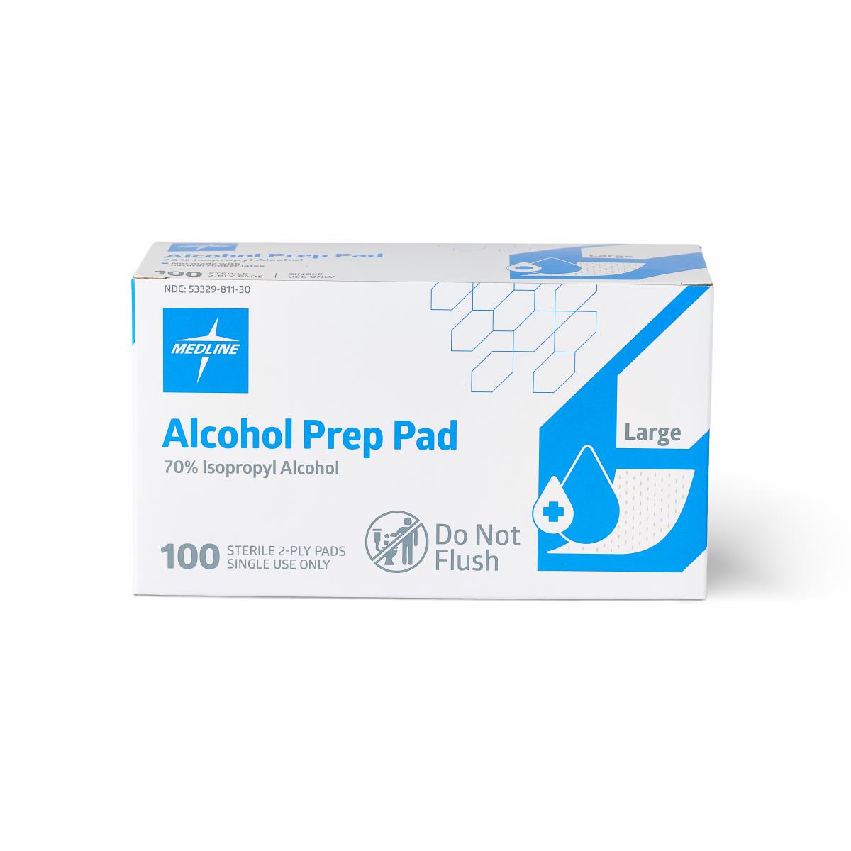 Medline Sterile Alcohol Prep Pads M Box of 200