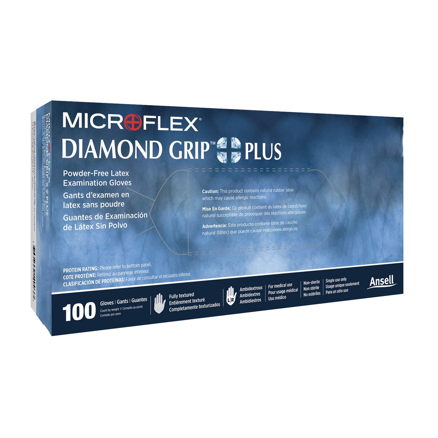 Microflex® Diamond Grip Plus™ Latex Gloves S Box of 100
