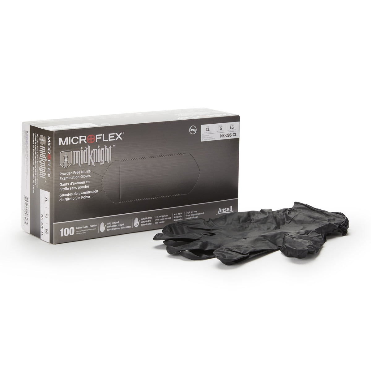 Microflex® MidKnight™ Nitrile Exam Glove S Box of 100