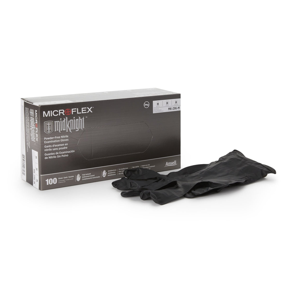 Microflex® MidKnight™ Nitrile Exam Glove S Box of 100