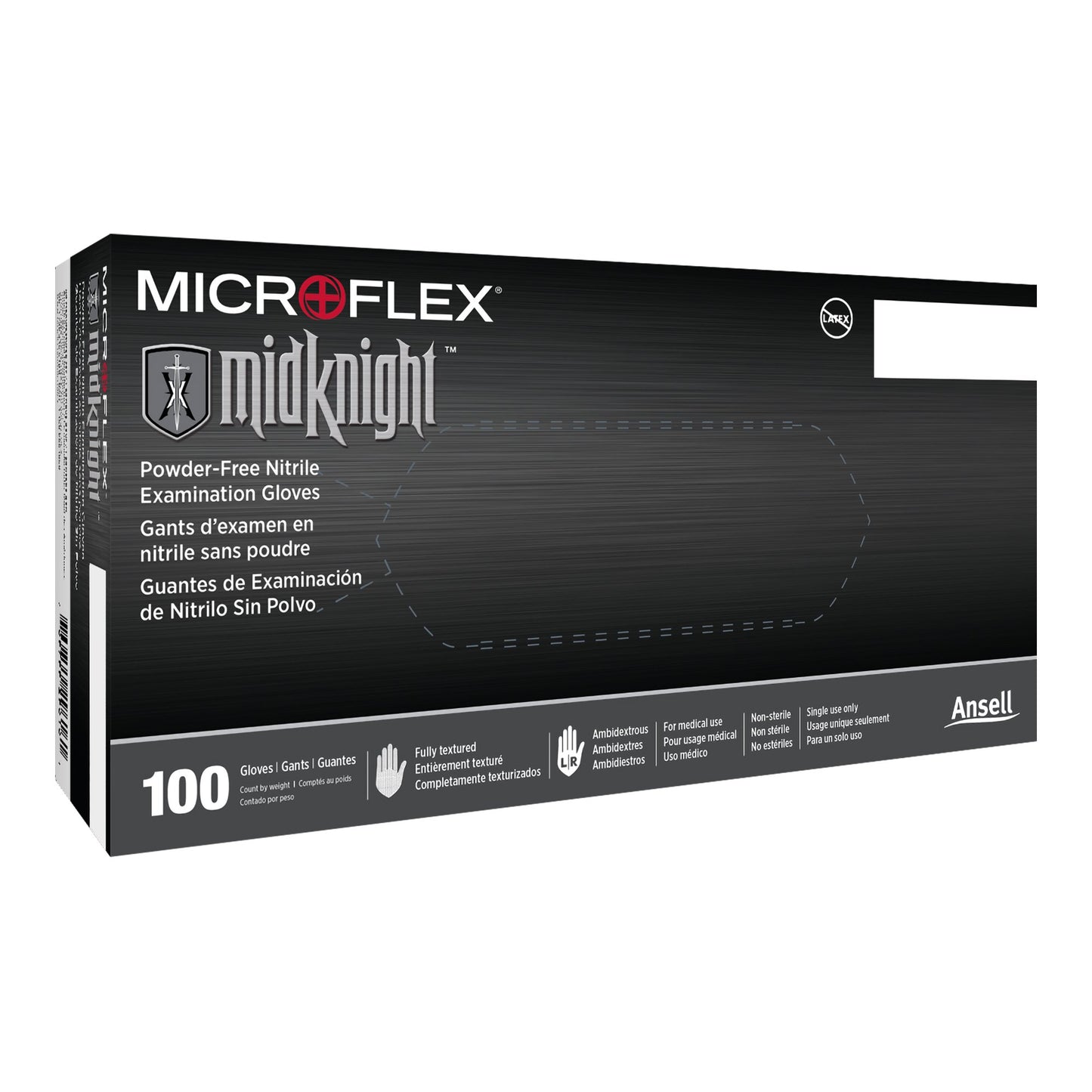 Microflex® MidKnight™ Nitrile Exam Glove S Box of 100
