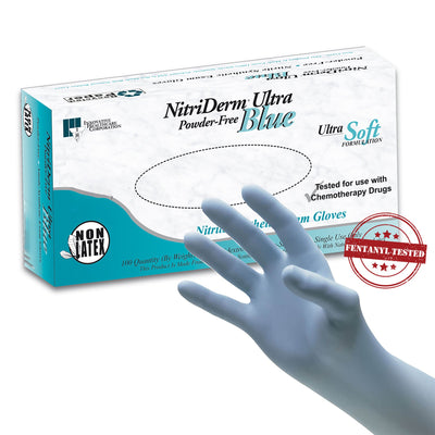 NitriDerm® Ultra Blue Nitrile Exam Glove M Box of 100