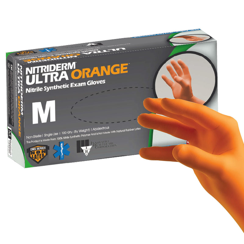 NitriDerm® Ultra Orange™ Nitrile Exam Glove S Box of 100
