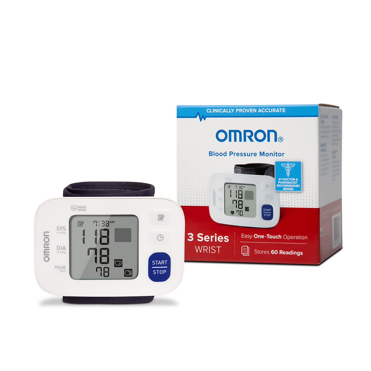 Omron 3 Series Digital Blood Pressure Wrist Unit with Automatic Inflation