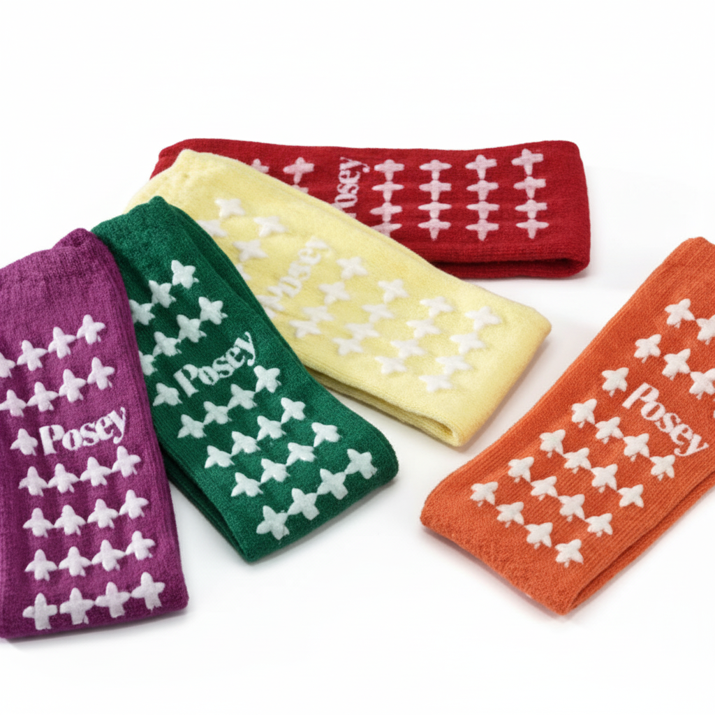 Posey® Double Tread Slipper Socks Green Standard 1 Pair