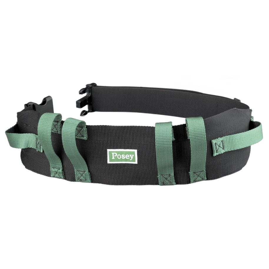 Posey® Green / Black Nylon Gait Belt with Quick Release Buckle