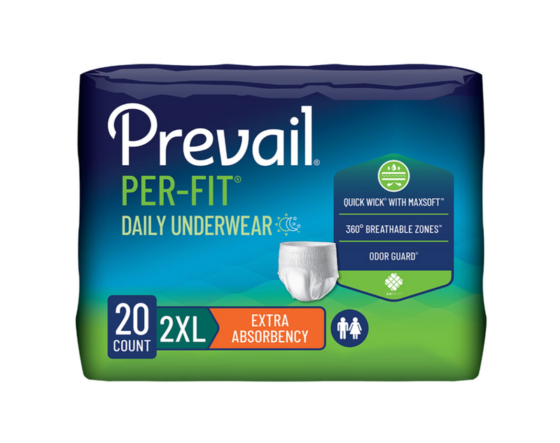 Prevail® Per-Fit® Extra Pull On with Tear Away Seams Daily Underwear