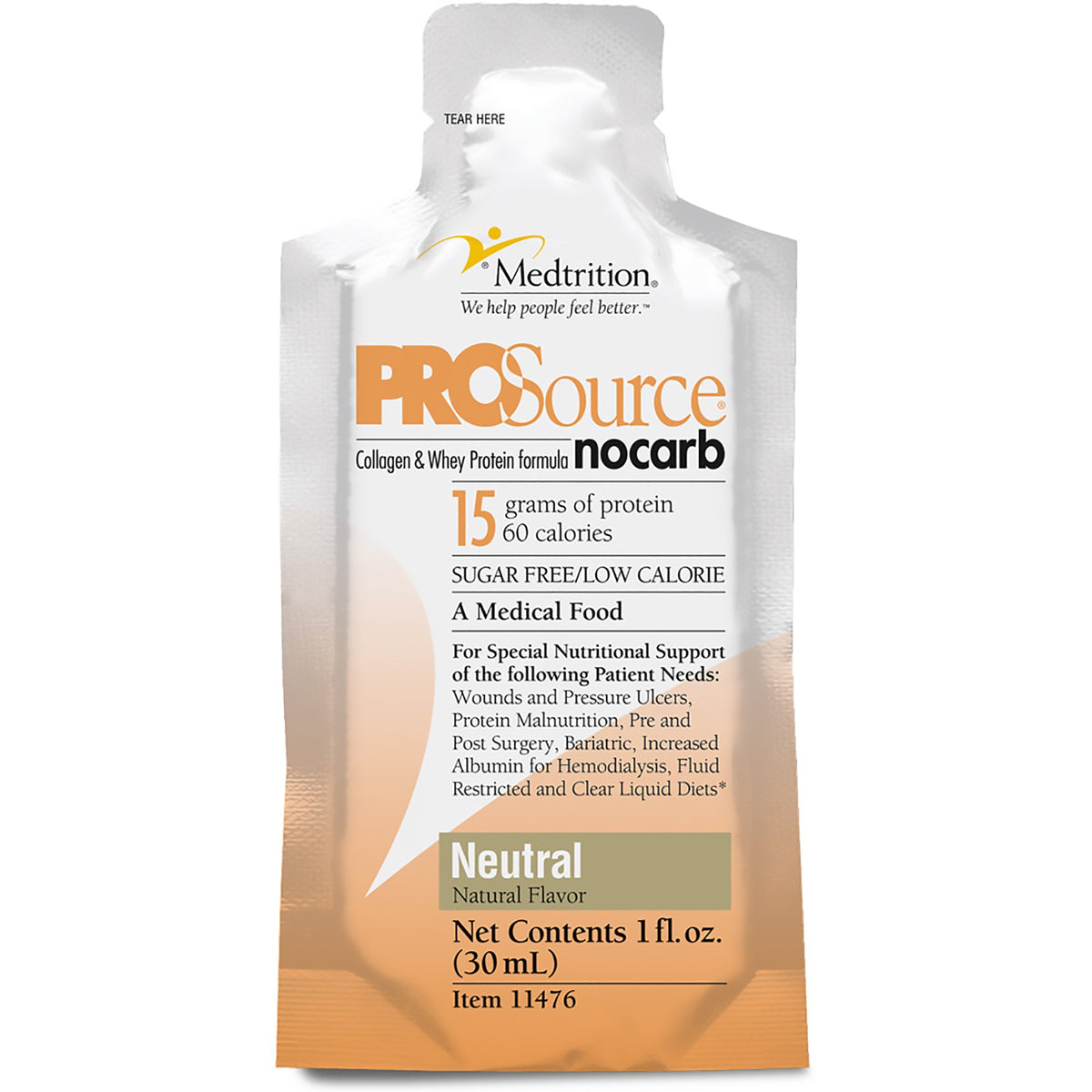 ProSource NoCarb™ Collagen and Whey Protein Formula Original Pouch 1 Each