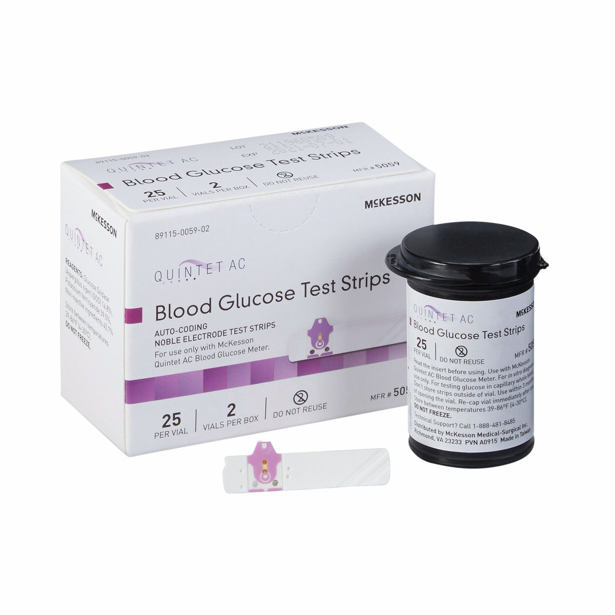 Quintet AC Blood Glucose Test Strips 1 Each