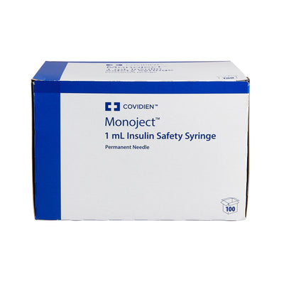 Safety Insulin Syringe with Needle Monoject™ - 1/2 Inch 29 G 0.5 mL Box of 100