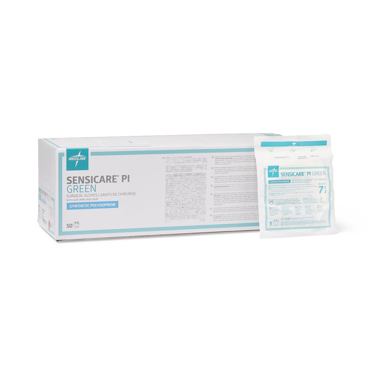 Sensicare Green Surgical Gloves 5.5 Box of 50