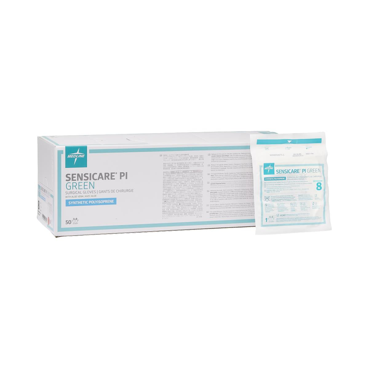 Sensicare Green Surgical Gloves 5.5 Box of 50