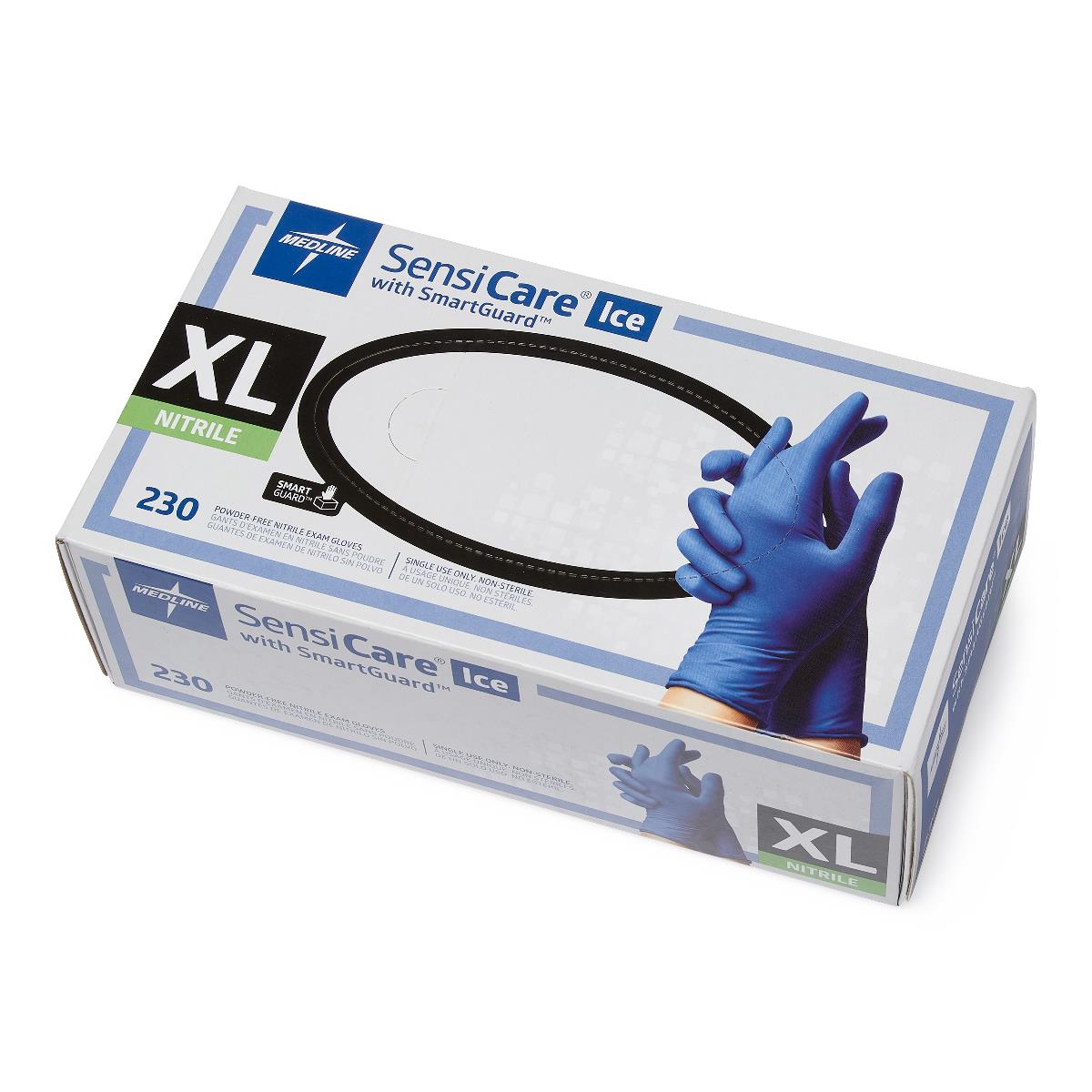 SensiCare Ice Blue Nitrile Exam Gloves XS Box of 250