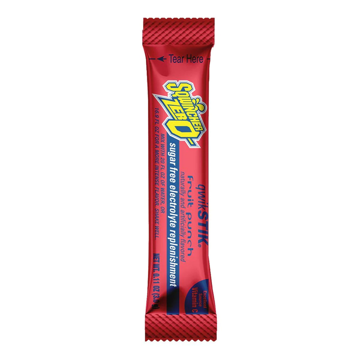 Sqwincher® Quik Stik® Zero Fruit Punch Electrolyte Replenishment Drink Mix Fruit Punch Pack of 50