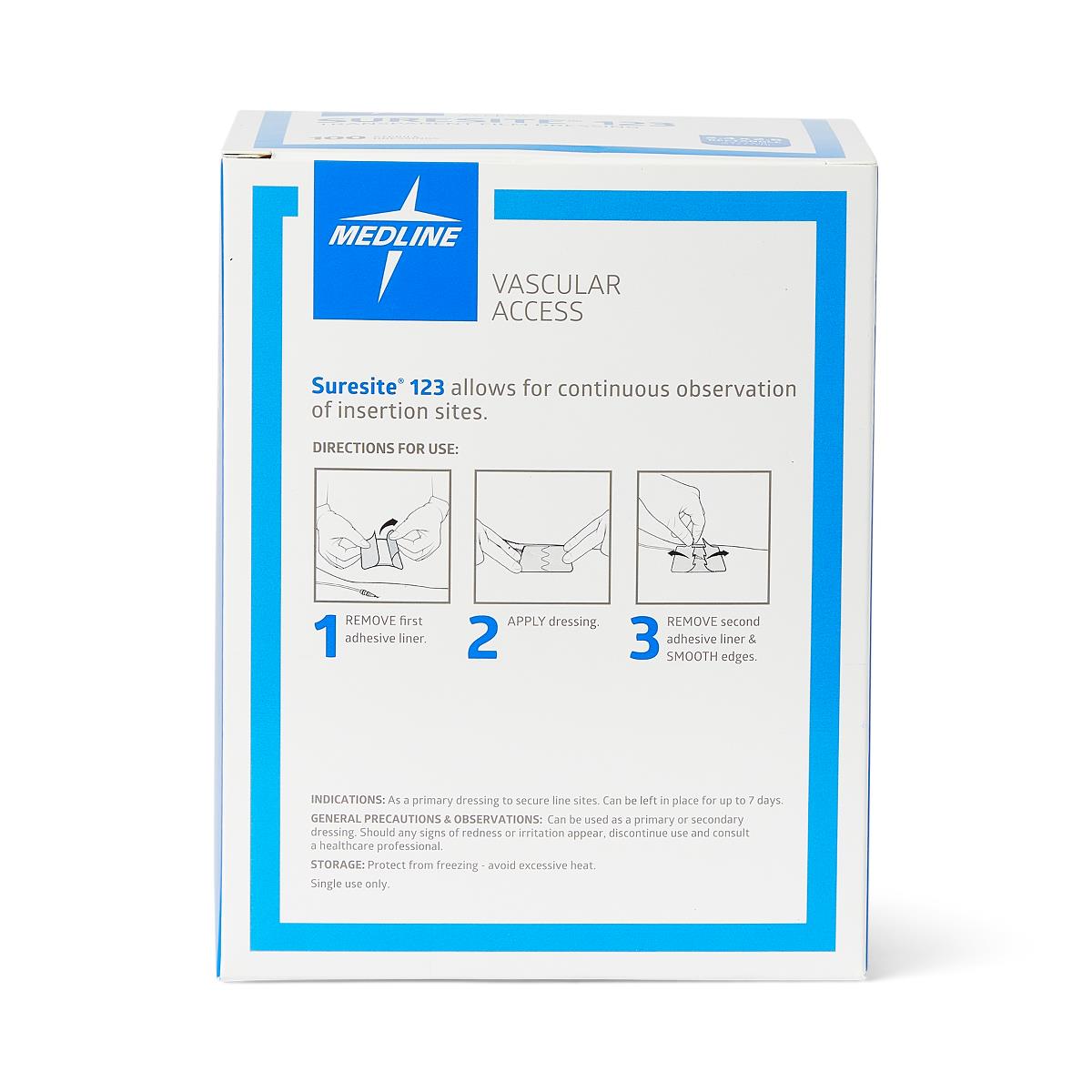 Suresite 123 Transparent Dressing 1.52" x 1.52" Box of 100