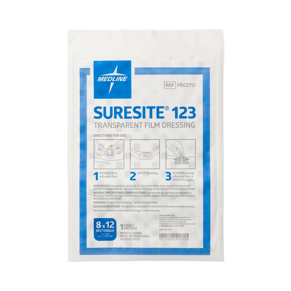 Suresite 123 Transparent Film Dressing 1.52" x 1.52" Each