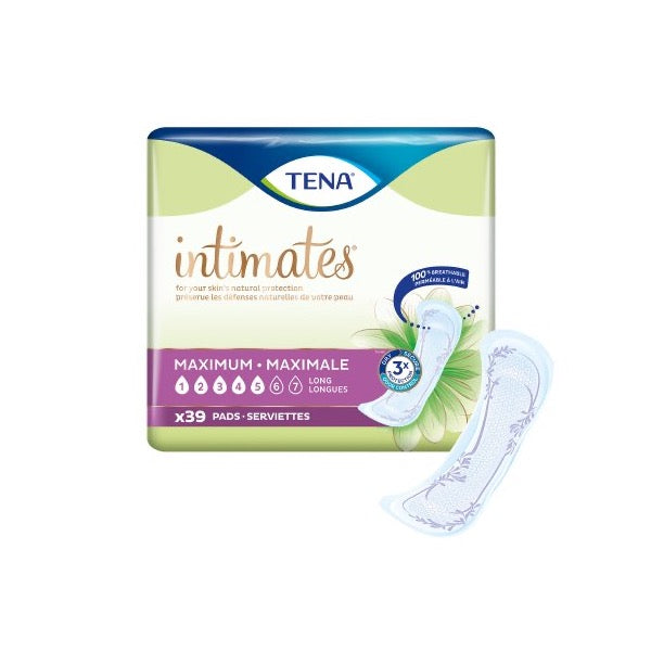 TENA Intimates Maximum Long Bladder Control Pads 15 Inch Length Bag of 39