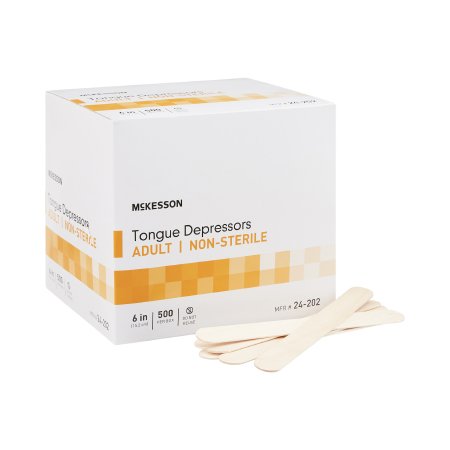 McKesson Tongue Depressor, 6 Inch, Adult, Non-Sterile (500/Box) Box of 500