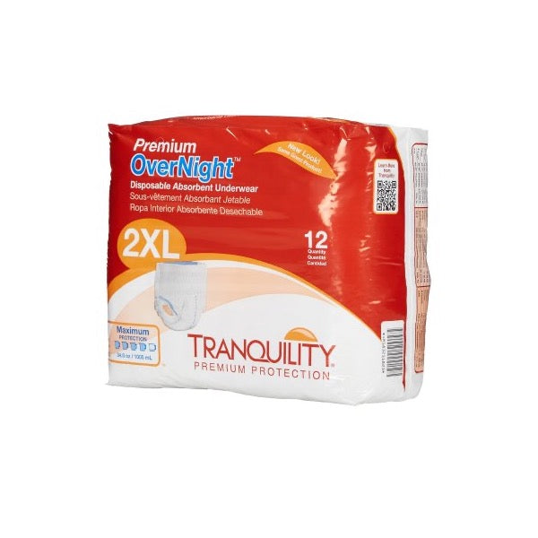 Tranquility Premium OverNight Protective Underwear XS Bag of 22